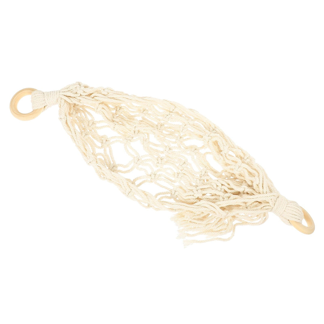WEAVILUX Hammock Storage Net Bag Fruit Vegetable Net Bag Beige 1 Set 20.5x6.3x6.3in Cotton Rope