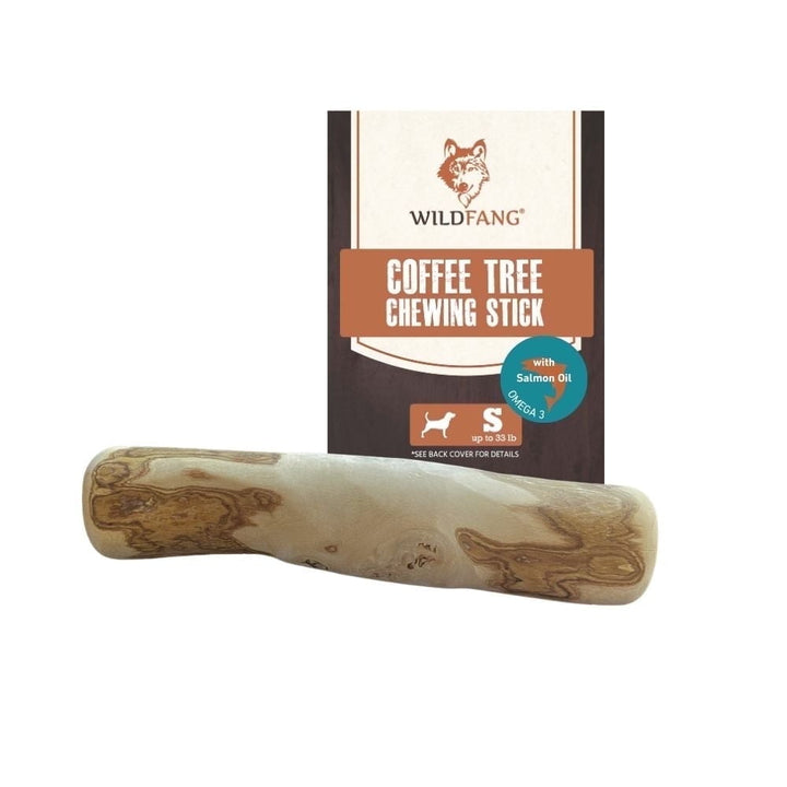 Wildfang® 1 Coffee Wood with Salmon Oil (Size S) Dog Chew – Natural Salmon Oil Infused Wooden Stick for Dogs, Durable Bone Toy, Coffee Bones Stick
