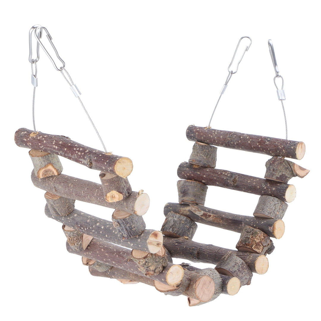Wooden Animal Bridge for Hamsters, Mice, Squirrels & Parrots, 60cm Long Flexible Pet Ramp
