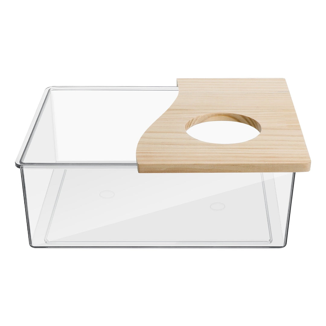 Yage 1pc Transparent Chinchilla Bath House Hamster Sandbox Sand Bath Container Chinchilla Dust Bath Acrylic Container