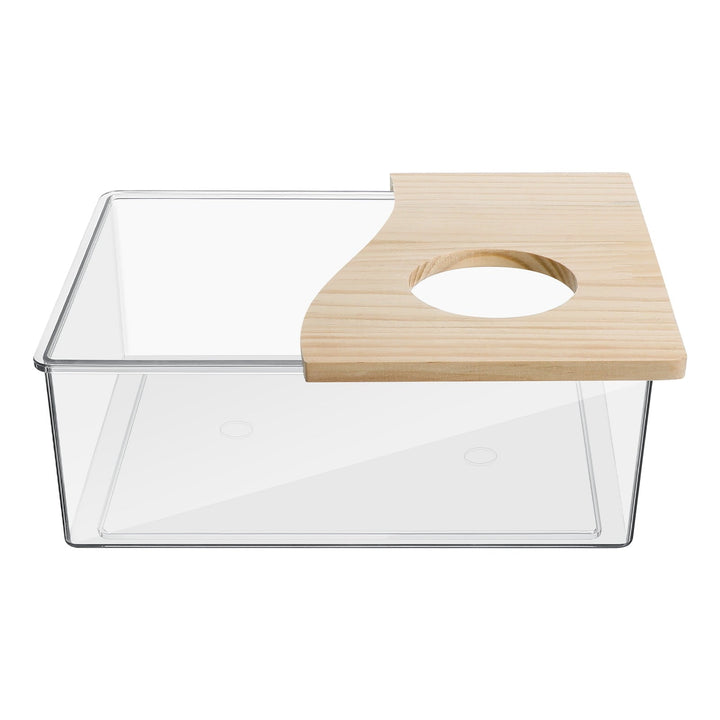 Yage 1pc Transparent Chinchilla Bath House Hamster Sandbox Sand Bath Container Chinchilla Dust Bath Acrylic Container
