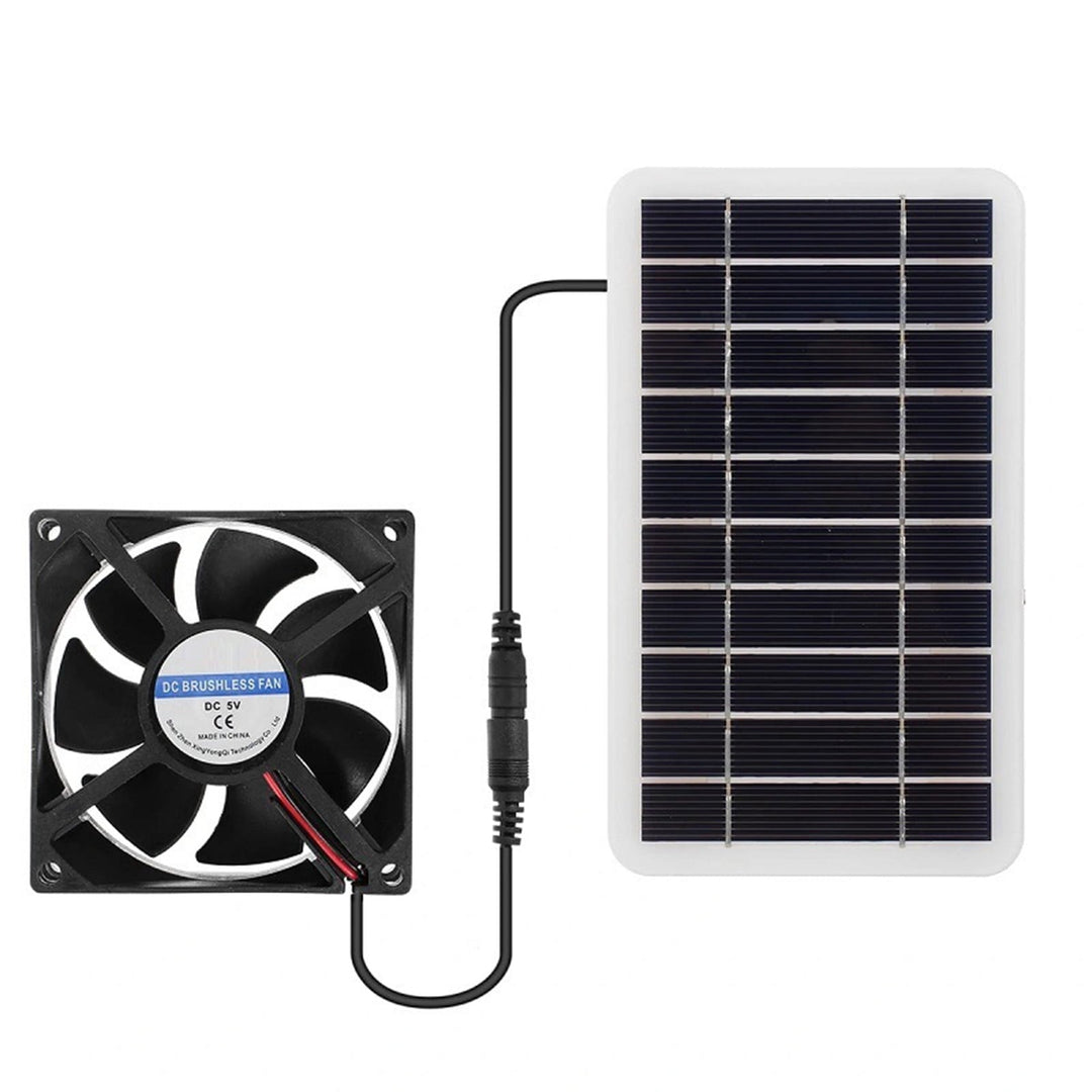 Yooshoverk Solar Pet Fan, 2W Portable Ventilation, Outdoor Exhaust Cooling, Chicken Coop and Dog House Use