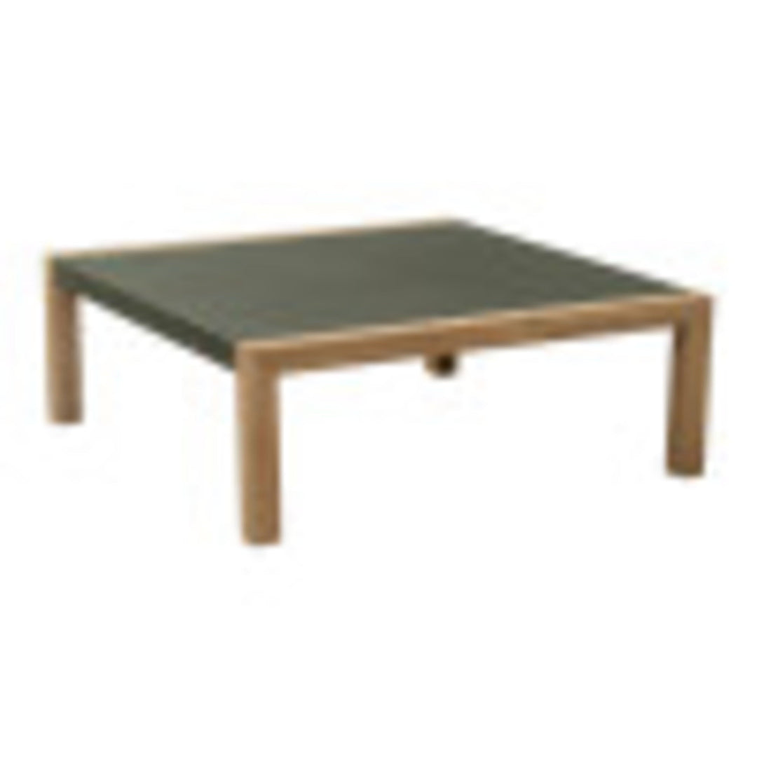 Teras Coffee Table Gray Coffee Table, Modern Style, Faux Concrete Duralcrete square shape tabletop, Acacia Wood, Outdoor Living