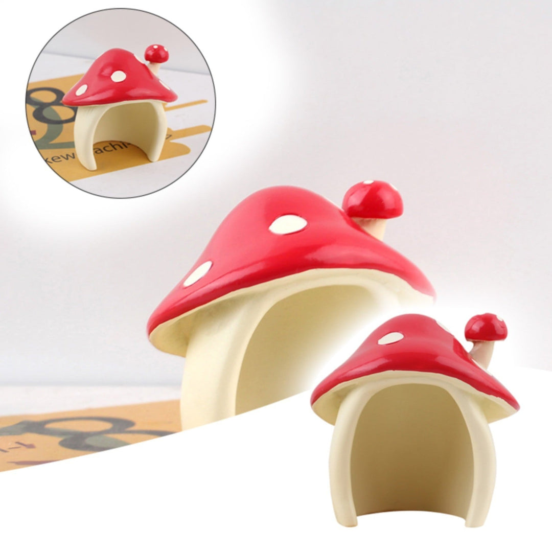 Uanit Pink Mushroom House Resin Ornaments Hamster Jumping Hideout Pet Hamster Decor Pet Enclosure Small Animal Homes and Habitats