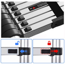 Telescopic Ladder 2.6M-5M Multi-Purpose Steel Extendable Ladder with Anti-Slip Feet,EN131 Sturdy Loft Collapsible for Attic Roof