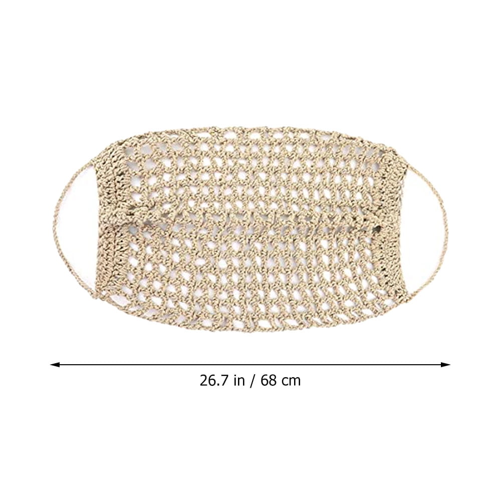 WEAVILUX Fruit and Vegetable Hammock 68X6X6CM Khaki Cotton Rope for Different Festivals 1 Set