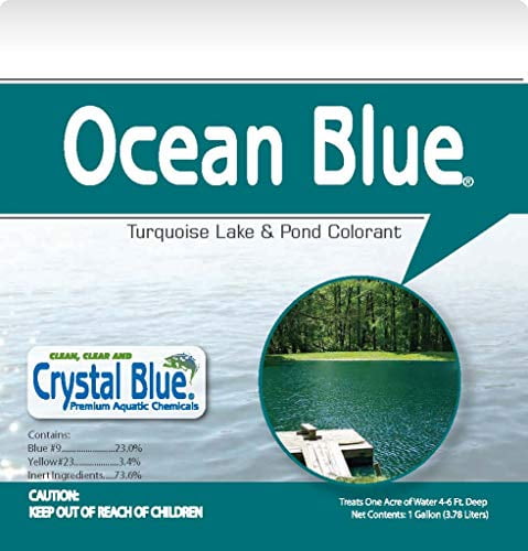 Crystal Blue Ocean Blue Pond Dye - 1 Gallon -  Blue Color Treats up to 1 Acre - Clean, Clear &  Blue Water - Environmentally Friendly Pond Dye
