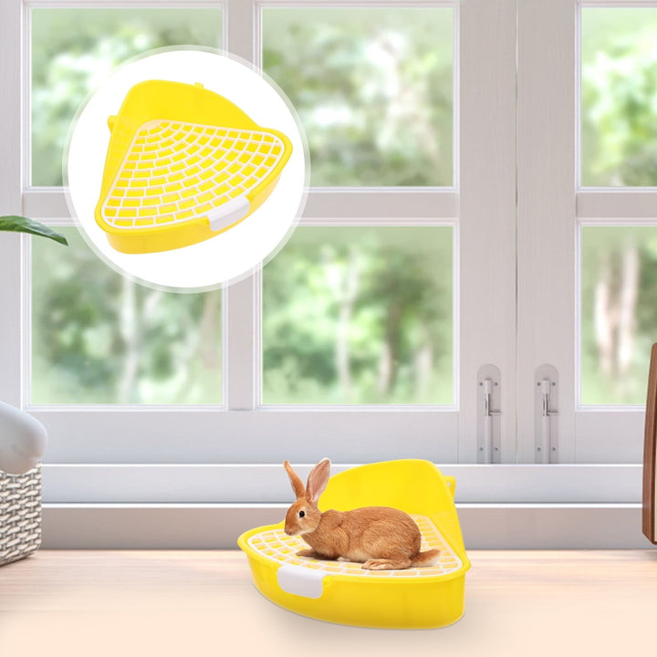 Kesenlong Rabbit Potty Bunny Litter Box Pet Toilet Triangle Potty Trainer Corner Litter Bedding Box