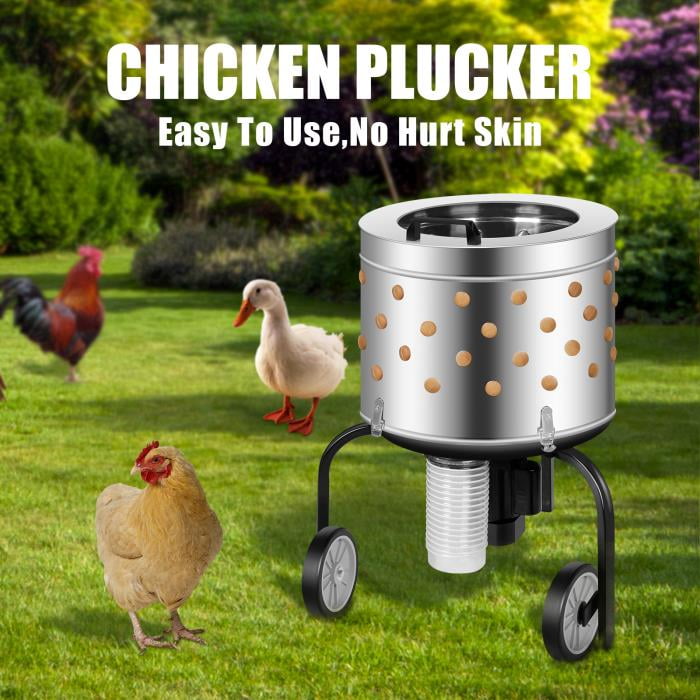 Chicken Plucker Machine, 450W Motor, 20-inch Stainless Steel, 2-4 Chickens/10-30s, Poultry Plucker, Farm, Food Processing, Commercial