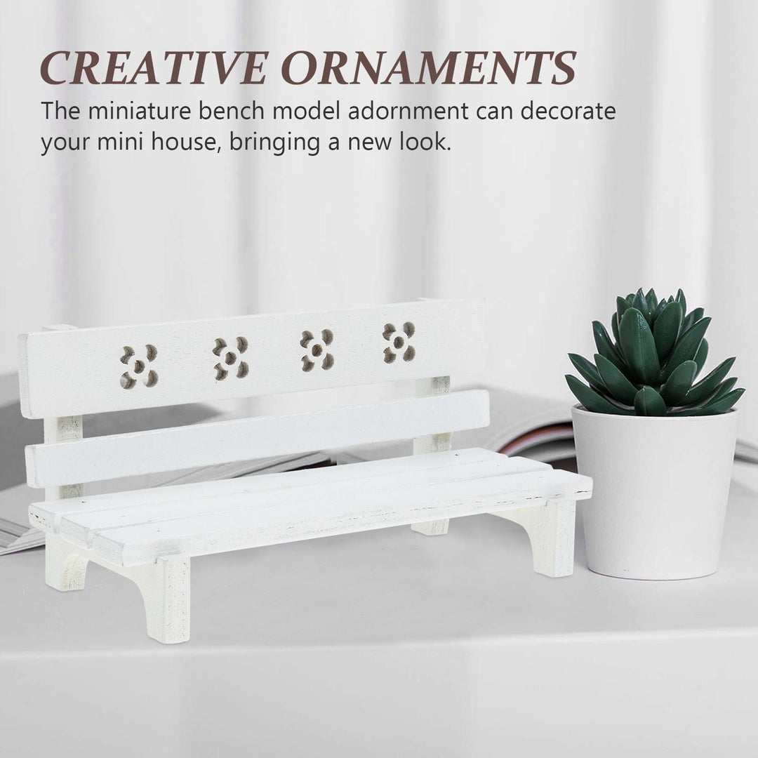 TINKSKY Micro Landscaping Decor Small Bench Miniature Garden Bench White Plastic 1Set Rustic Scene Layout