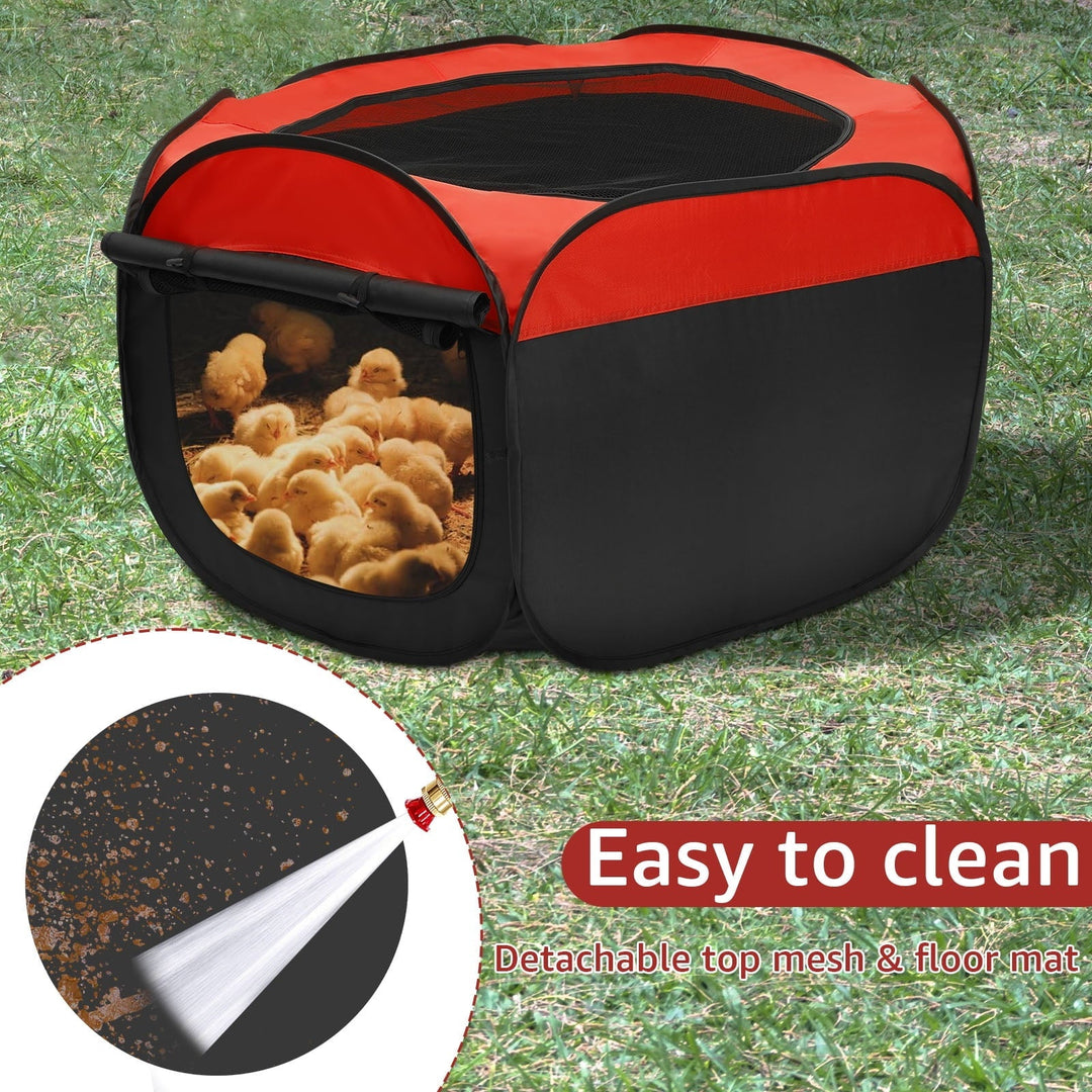 LINFANG Chick Brooder Box Oxford Cloth Chicken Brooder with Double Door Design Practical Chicken Starter Kit with Storage Bag for Small Ducks Cats Dogs Rabbits