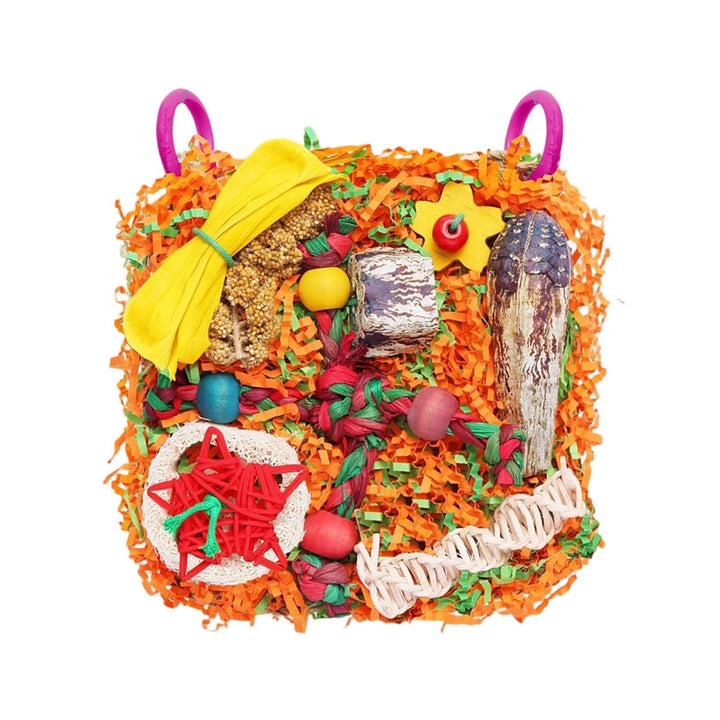 Enrichment Foraging Toy for Small Pets, Chewable Interactive Activity Mat for Rabbits, Guinea Pigs, Chinchillas, Hamsters, Rats, Promotes Natural Instincts and Dental Health