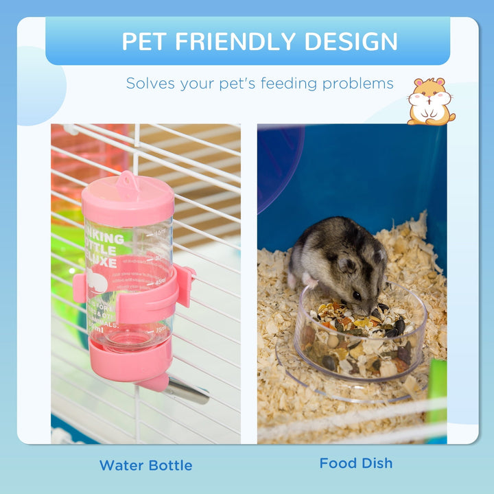 CoSoTower Extra Large 23" Hamster Cage with Tubes and Tunnels, Portable Carry Handles, Rat House and Habitats Big 5-Tier Design, Includes Exercise Wheel, Water Bottle, Food Dish, Blue