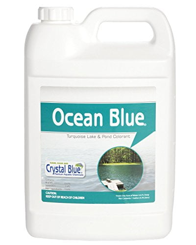 Crystal Blue Ocean Blue Pond Dye - 1 Gallon -  Blue Color Treats up to 1 Acre - Clean, Clear &  Blue Water - Environmentally Friendly Pond Dye