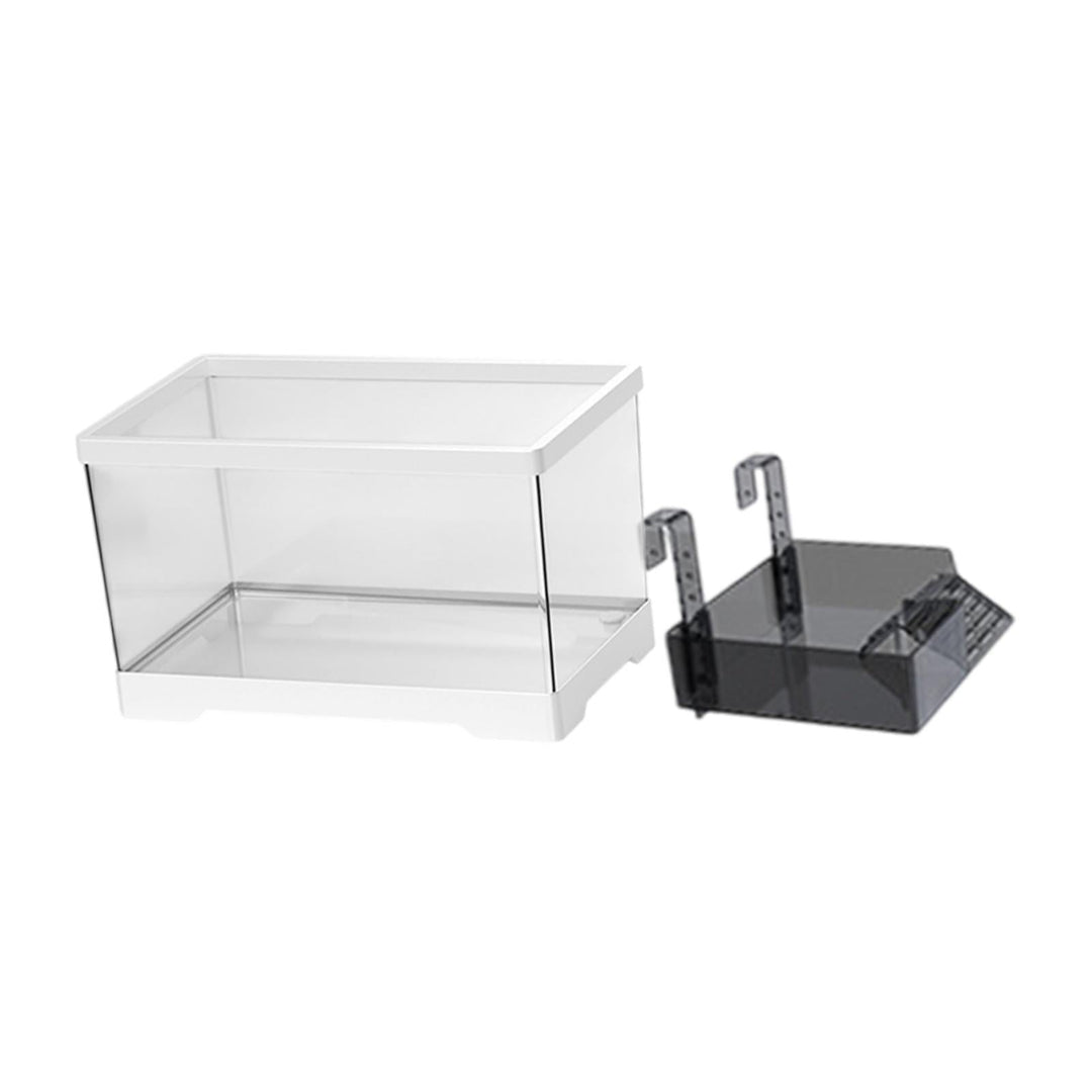 Bvdfgk Turtle Tank Aquarium Tortoise Enclosure Starter Kit Hideout Reptile Tank with Basking Aquatic Terrarium for Breeding M with