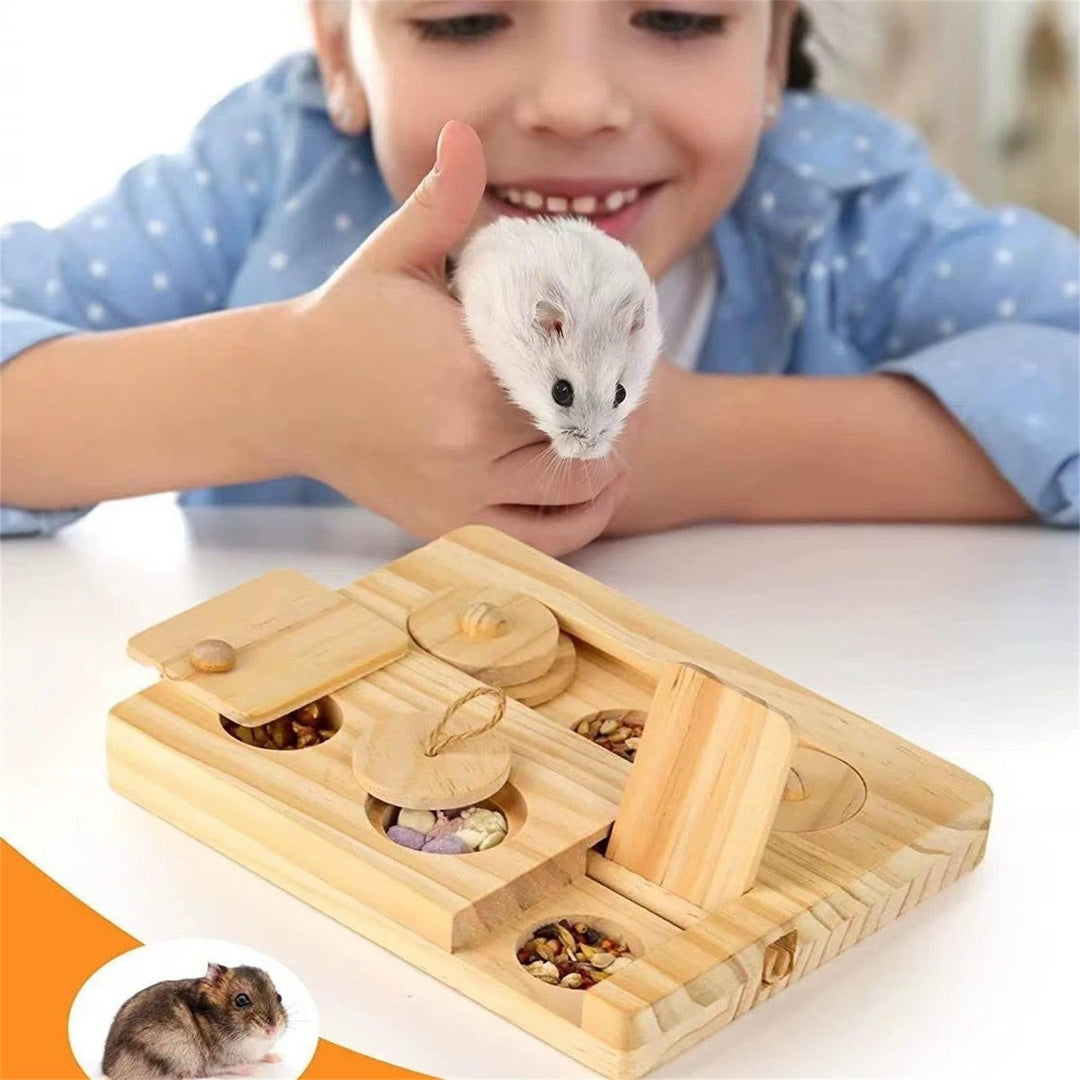 Pig Foraging Toys 6 In 1 Hamsters Wooden Interactive Enrichment Toys Dispenser For Small Animal Funny Toys For Rabbits Bunny And Gerbils