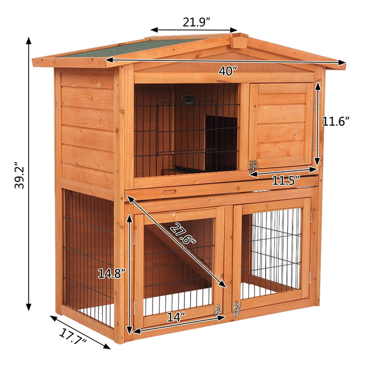 ZephyPaws  Chicken Coop Large Wooden Outdoor Bunny Rabbit Hutch Hen Cage with Ventilation Door,40" Triangle Roof Waterproof  Small House Chicken Coop Natu