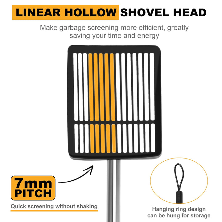 Keyohome Chicken Poop Scooper Stainless Steel Handle Non Stick Detachable Cat Litter Sifter Extendable Long Chicken Cage Children's Beach Shovel