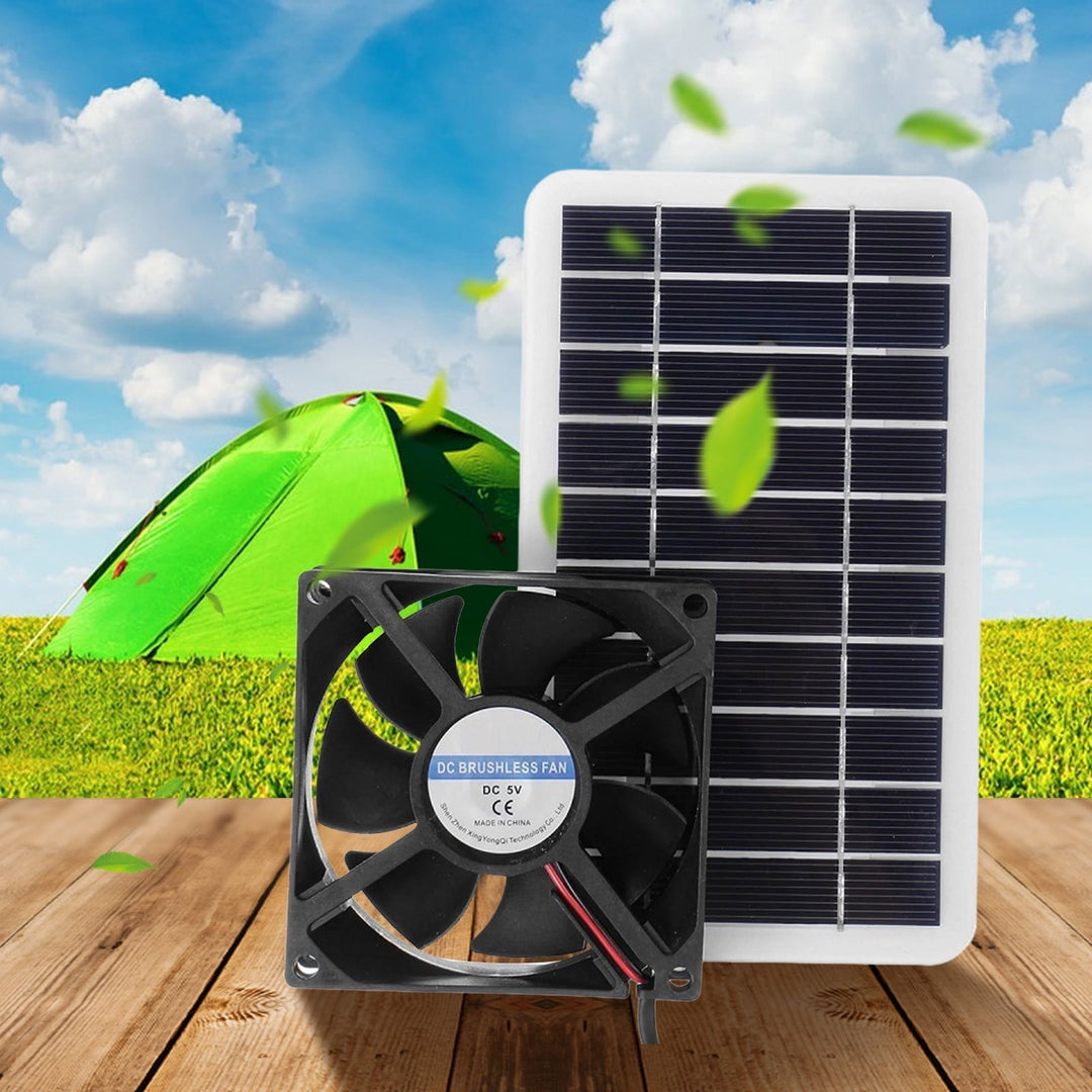 Yooshoverk Solar Pet Fan, 2W Portable Ventilation, Outdoor Exhaust Cooling, Chicken Coop and Dog House Use