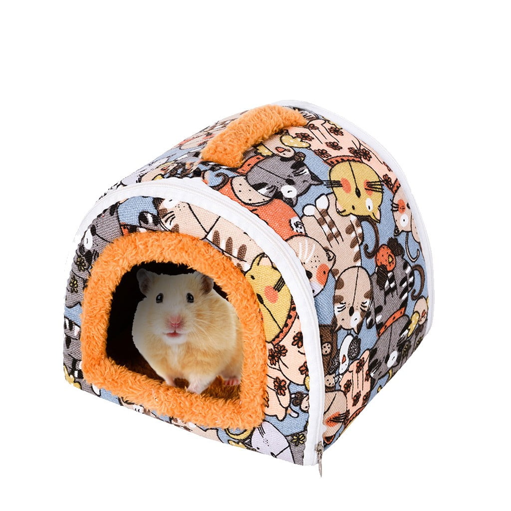 Clearance Czzoypi Cats Beds (Yellow), Cats Beds for Indoor Cats Hamster Hut Winter Warm Hamster Lair Small Pet Lair Hamster Lair Bird Lair