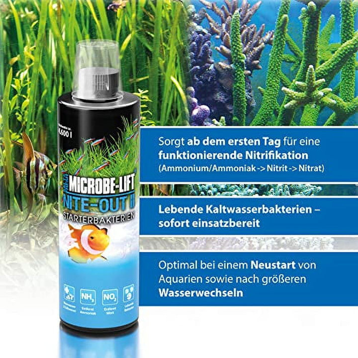 NITEH64 Nite-Out II Aquarium and Fish Tank Cleaner for Rapid Ammonia and Nitrite Reduction, Freshwater and Saltwater, 64 Ounces