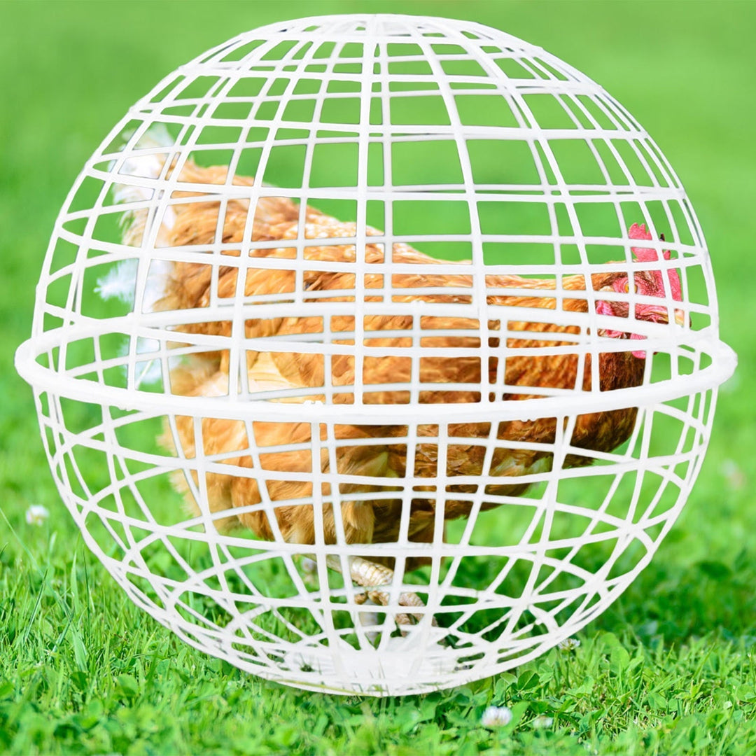 2 Pcs Chicken Balls Cage for Outside, Movable Chicke Coops, Sturdy & Safe & Roomy, Plastic Rolled Cage for Free-Range Pigeons, Rabbits, Ducks, Chicken, White 7.87 Inch