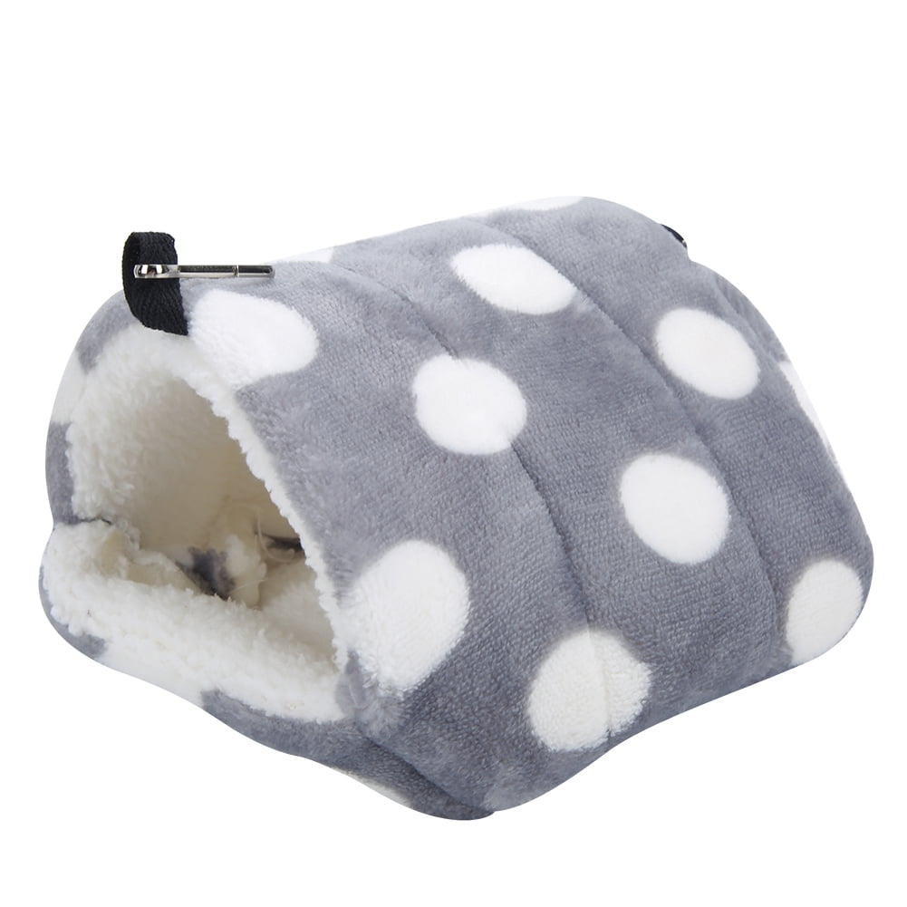 Gray Large Bed for Cozy Small Pet Sleepers Fluffy Dot Velvet Hamster Hammock