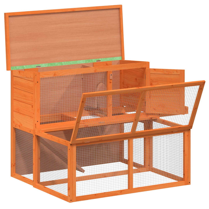 vidaXL Rabbit Hutch Brown 40.2"x35.4"x33.3" Solid Wood Pine