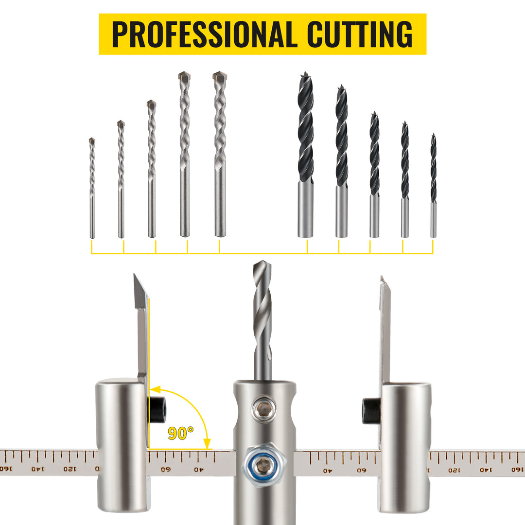 VEVOR 40-200mm 40-300mm Adjustable Steel Hole Saw Cutter Kit w/ Shield Hole Cutter Drill Bit DIY Tool for Sheetrock Veneer Slate
