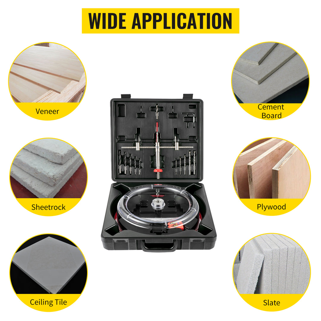 VEVOR 40-200mm 40-300mm Adjustable Steel Hole Saw Cutter Kit w/ Shield Hole Cutter Drill Bit DIY Tool for Sheetrock Veneer Slate
