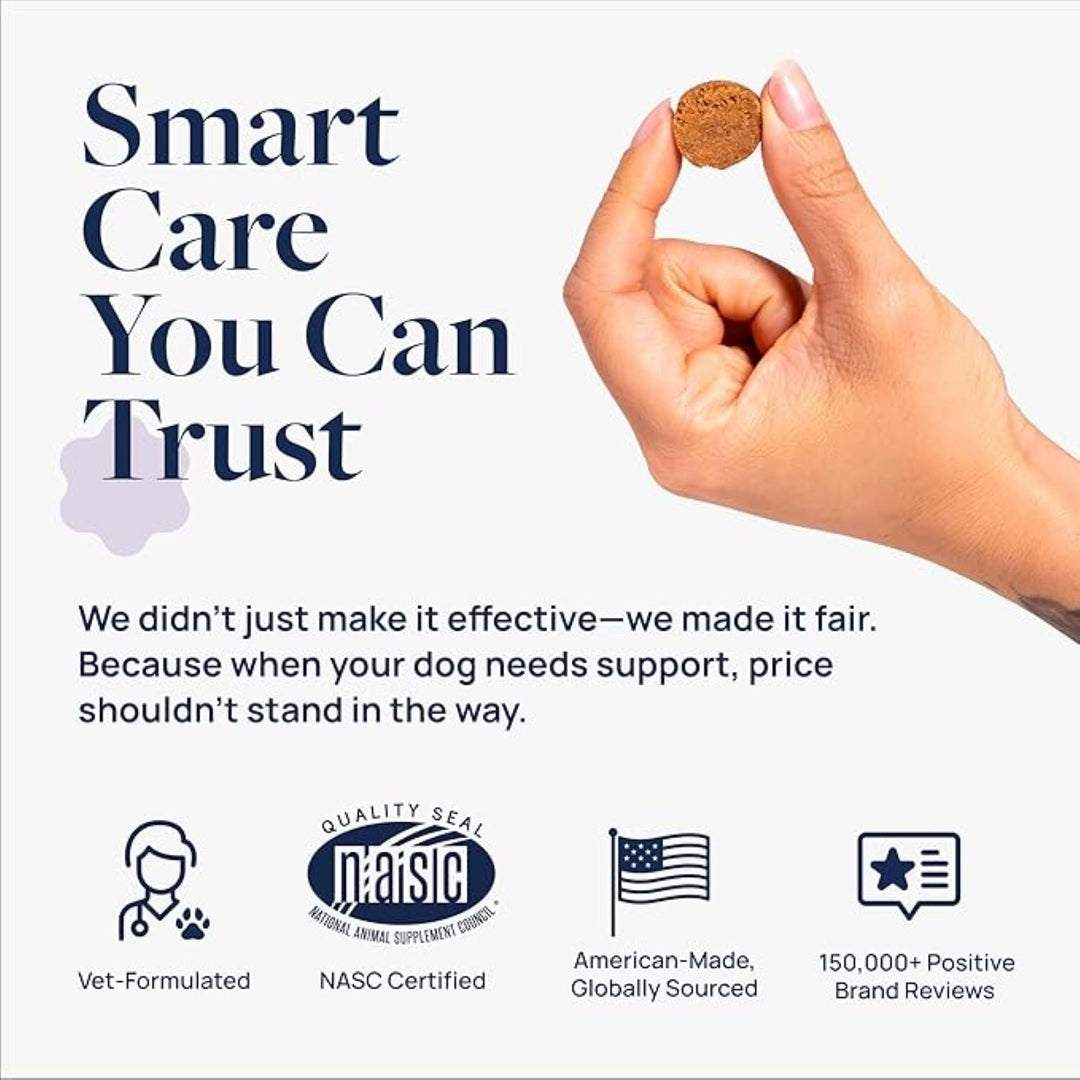 Veterinary Formula Pet Calm Supplement for Dogs, Smart Vitality Calming Without Sleepiness, 60 Chews