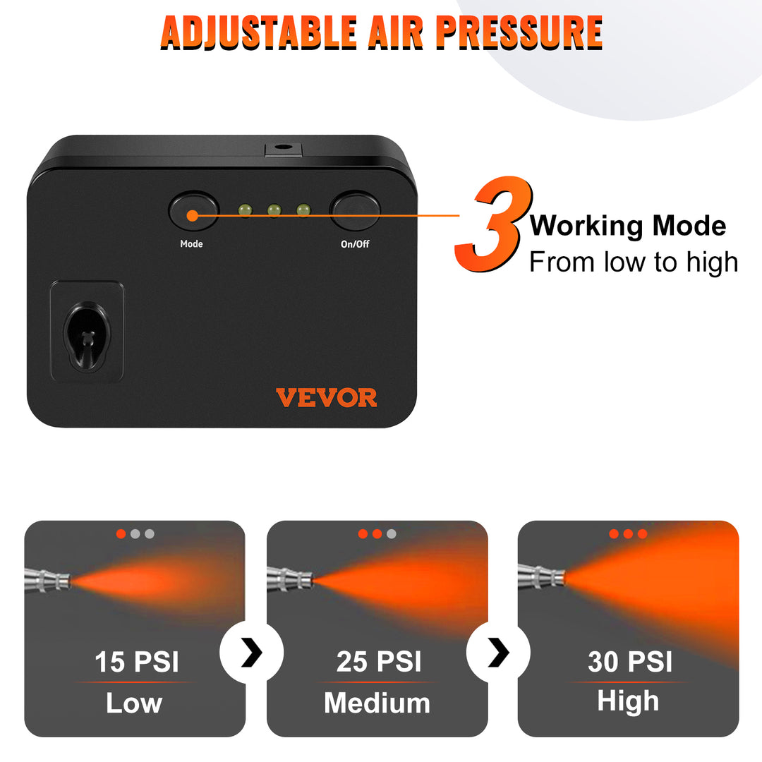 VEVOR Dual-Action Airbrush Kit Multifunctional Airbrush System Compressor 0.3mm Spray Gun for Cake Painting Nail Makeup Model