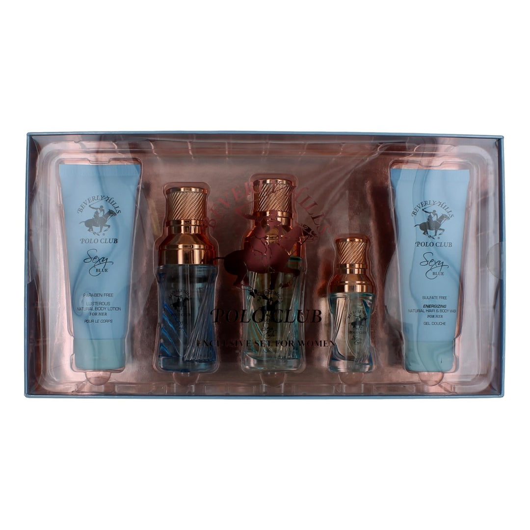 Bhpc Sexy Blue By Beverly Hills Polo Club, 5 Piece Gift Set For Women