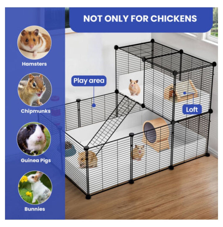 JTAOT Cage 41"x28"x28" Guinea Pig Playpen Hamster House Rabbit Waterproof Metal
