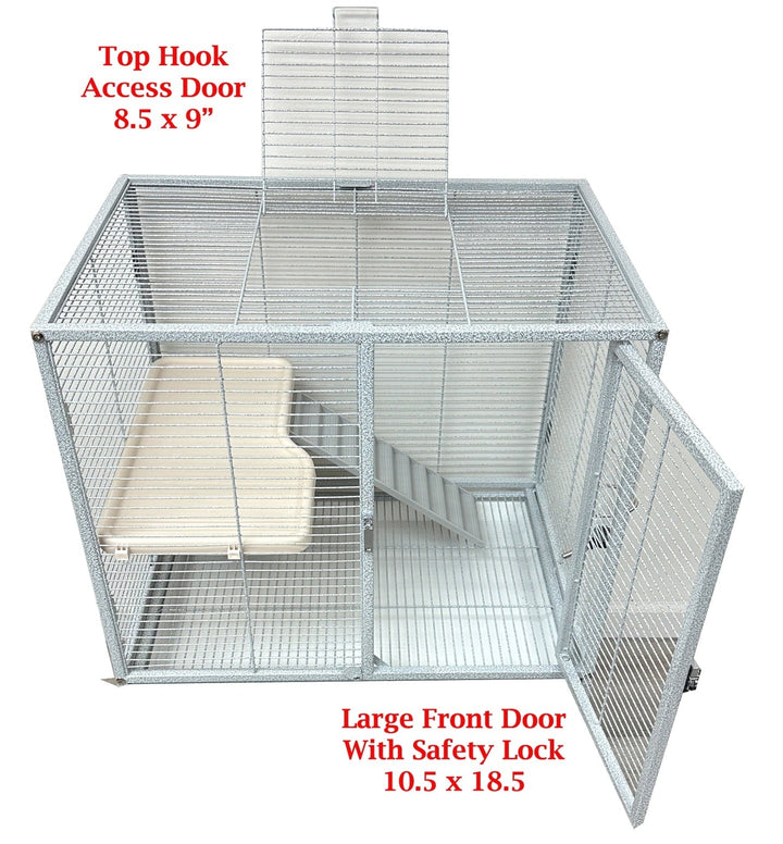 LARGE Two Story Double Unit Small Animal Critter Hamster Habitat Mouse Rat Gerbil Home Guinea Pig House Tight 1/2-inch Wire Spacing Rolling Cage for Ferret Chinchilla Sugar Glider Hedgehog