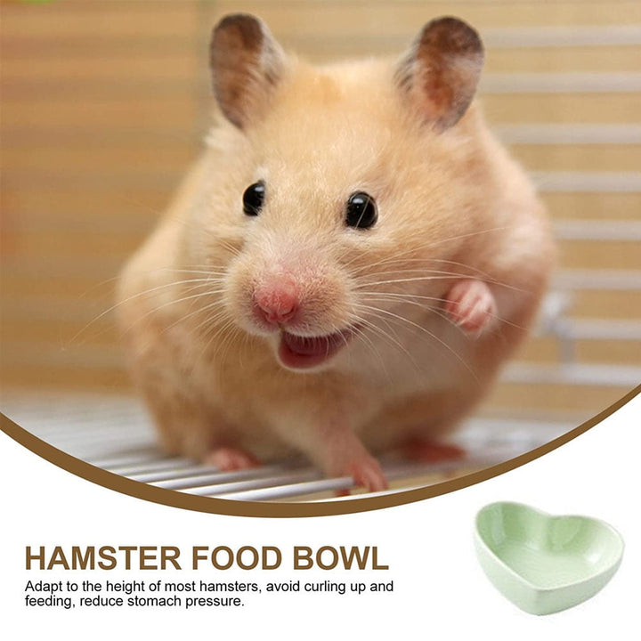 Laegsmetg 2Pcs Hamster Ceramic Food Bowl Anti-Turning Food Water Dish for Hamster Gerbil Hedgehog
