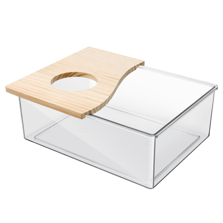 Yage 1pc Transparent Chinchilla Bath House Hamster Sandbox Sand Bath Container Chinchilla Dust Bath Acrylic Container