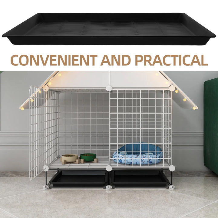 Parakeet Potty Tray Pet Cage Tray Plant Tray Rabbit Cage Plastic Black 42.00X38.00X2.00CM
