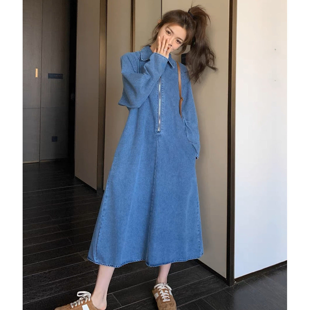 Niche Denim Dress Women's Slimming