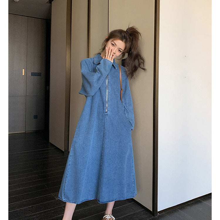 Niche Denim Dress Women's Slimming