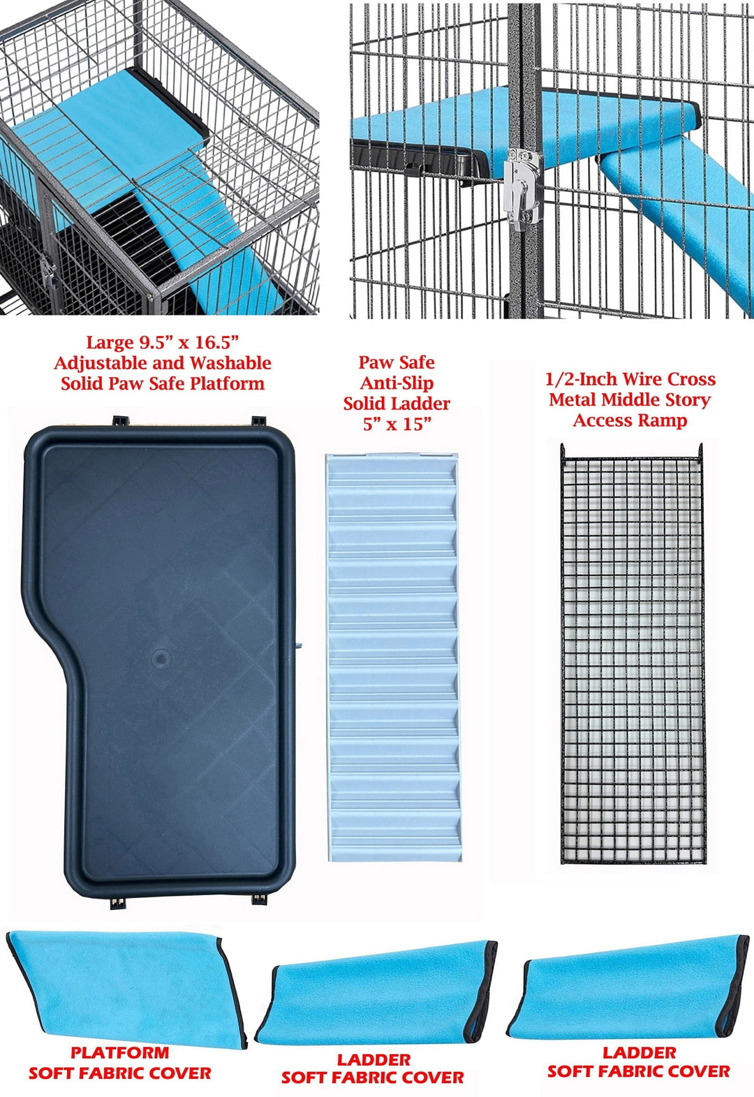 LARGE Two Story Double Unit Small Animal Critter Hamster Habitat Mouse Rat Gerbil Home Guinea Pig House Tight 1/2-inch Wire Spacing Rolling Cage for Ferret Chinchilla Sugar Glider Hedgehog