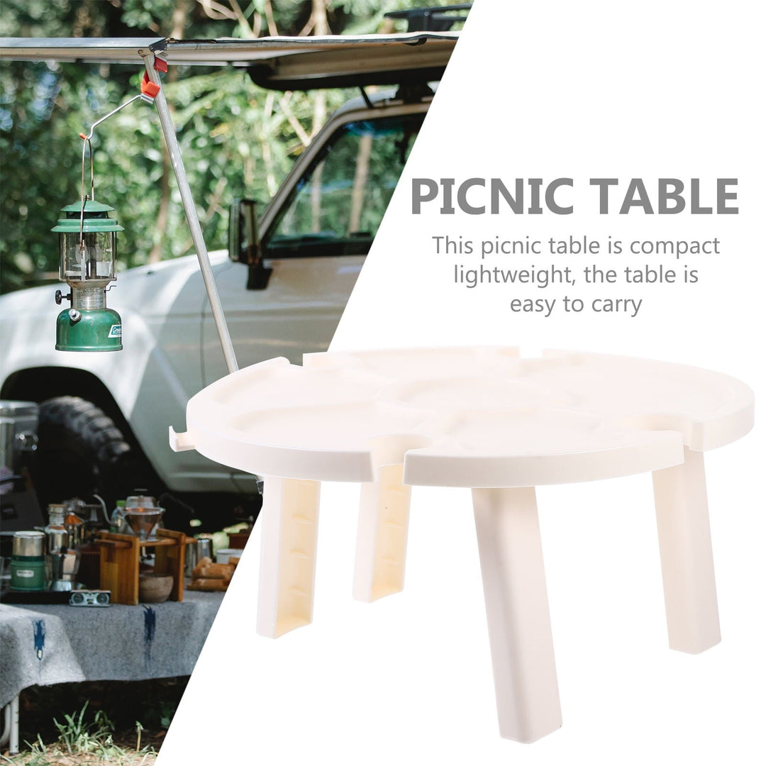 TAILTOSS 1Set Portable Folding Table for Outdoor Picnic with Compact Design White Plastic 11.8X11.8X11.8in