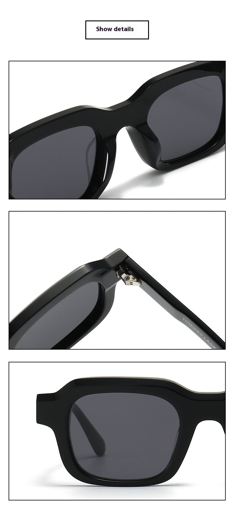 Thick Acetate Frame Sunglasses Gradient Color Stitching Sunglasses