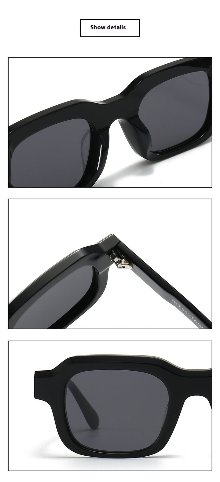 Thick Acetate Frame Sunglasses Gradient Color Stitching Sunglasses