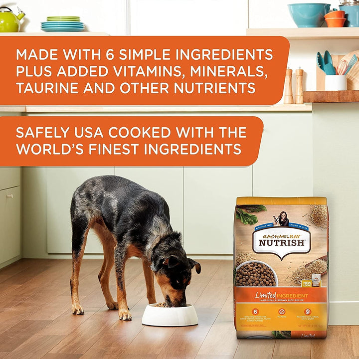 Rachael Ray Nutrish Limited Ingredient Lamb Meal & Brown Rice Recipe, Dry Dog Food, 14 Pound Bag (Packaging Design May Vary)