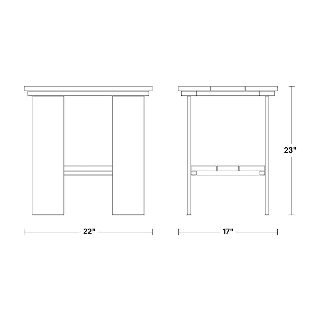 Wildridge Contemporary Side Table, Cardinal Red - Outdoor Weather Resistant Recycled Plastic Furniture for Patio