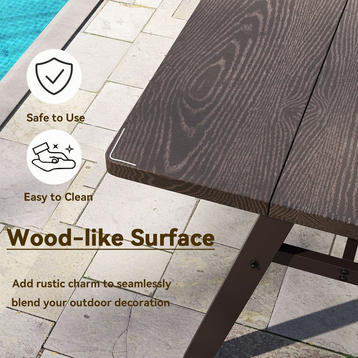 Gymax 59'' x 29.5'' Rectangle Rustproof Patio Dining Table w/ 1.93'' Umbrella Hole