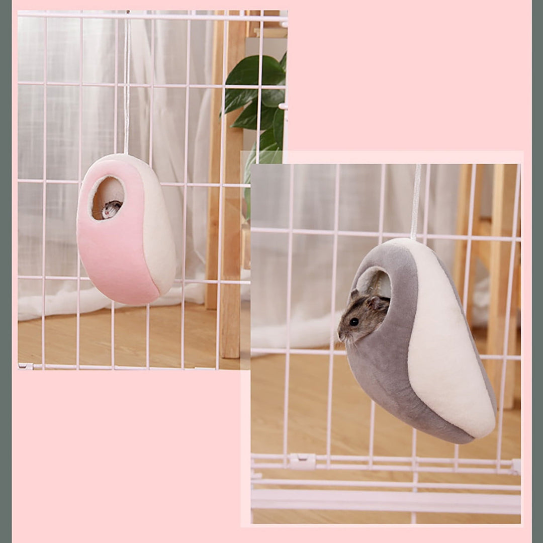 RoamHome Mini Warm Pet House Nests Autumn Winter Pet Nest for Mice Hamster Rabbit Small Animal Cotton Thermal Cage Household Small Animals Cage (Gray)