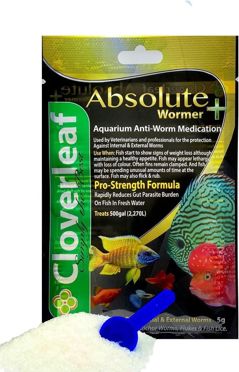 Cloverleaf Absolute Wormer- 5g - Freshwater- Saltwater- - Treats 500 Gallons