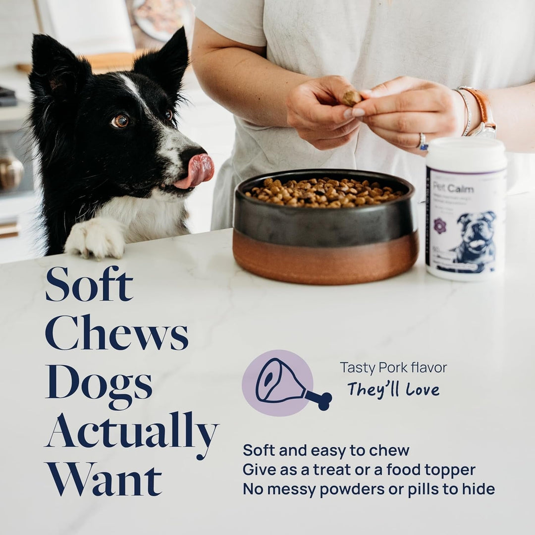 Veterinary Formula Pet Calm Supplement for Dogs, Smart Vitality Calming Without Sleepiness, 60 Chews